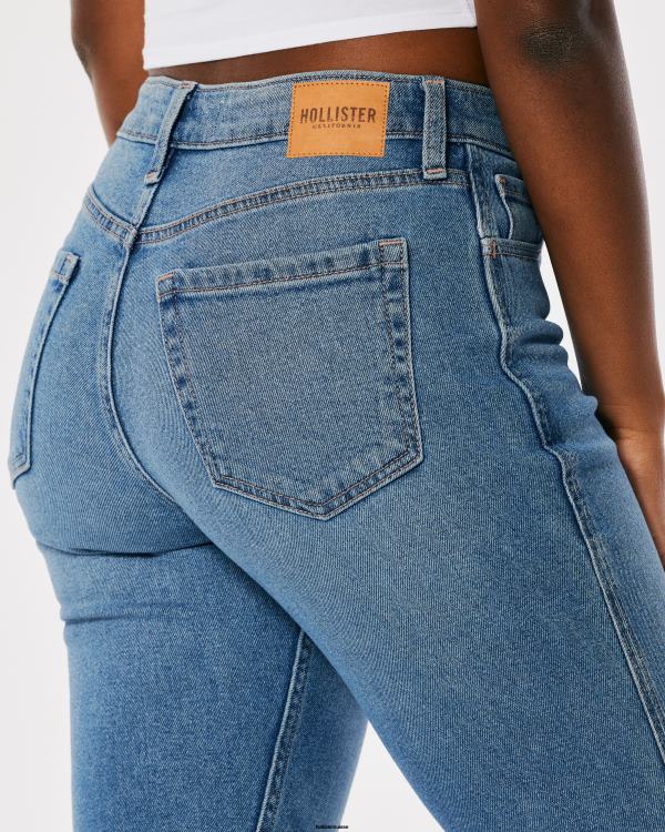 Jean Mom Curvy Taille Haute Délavé Moyen femmes lavage moyen Hollister bas RRRJX679