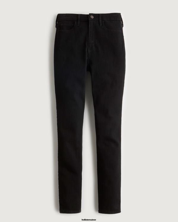 Jean super skinny noir taille ultra haute femmes noir Hollister bas RRRJX736