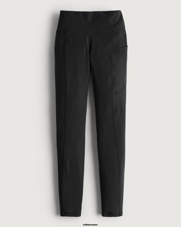 gilly hicks active recharge 7/8 legging taille haute avec poche femmes noir Hollister bas RRRJX725