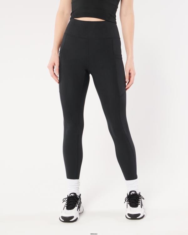 gilly hicks active recharge 7/8 legging taille haute avec poche femmes noir Hollister bas RRRJX725