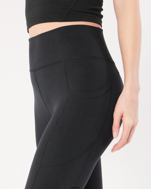 gilly hicks active recharge 7/8 legging taille haute avec poche femmes noir Hollister bas RRRJX725