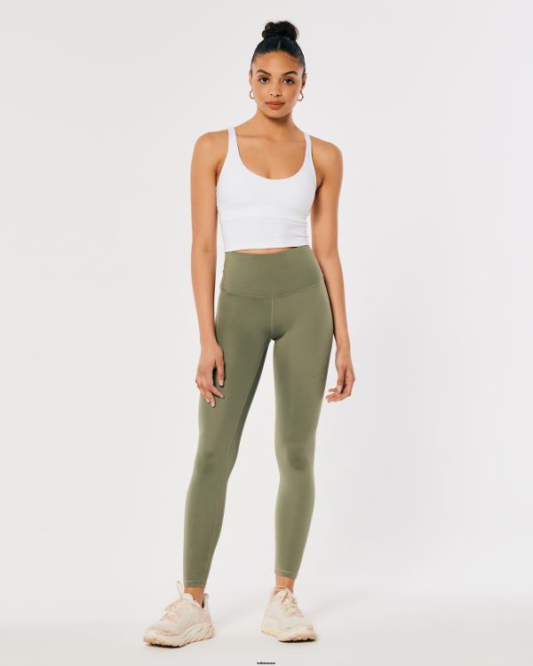 gilly hicks active recharge 7/8 legging taille haute femmes olive verte Hollister bas RRRJX737