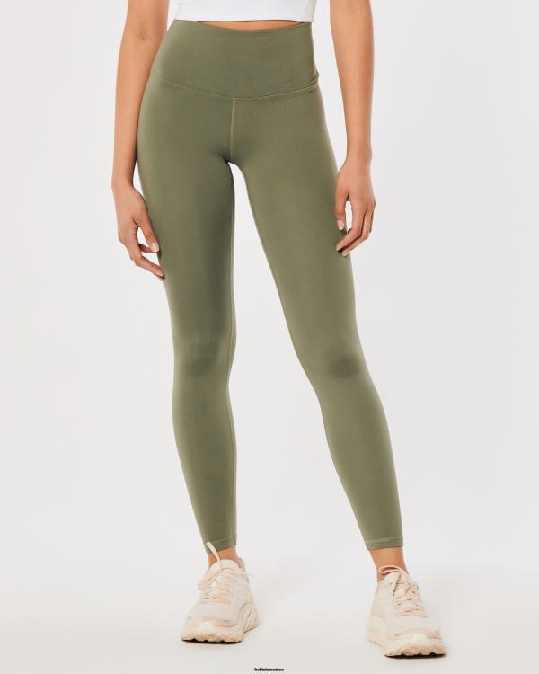 gilly hicks active recharge 7/8 legging taille haute femmes olive verte Hollister bas RRRJX737