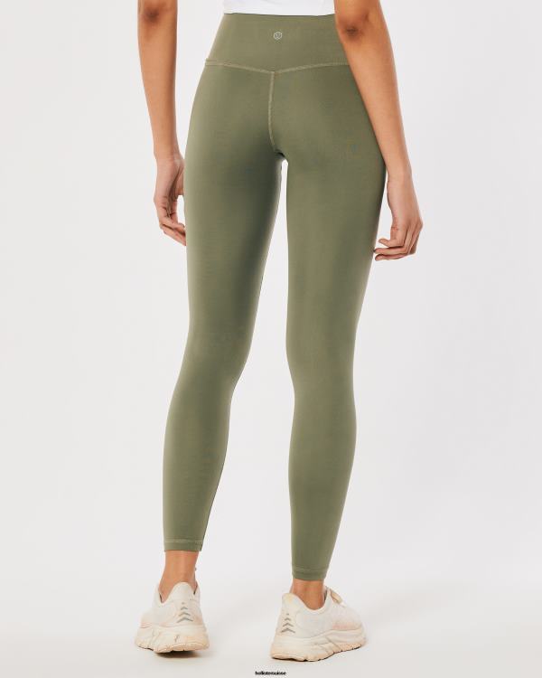 gilly hicks active recharge 7/8 legging taille haute femmes olive verte Hollister bas RRRJX737