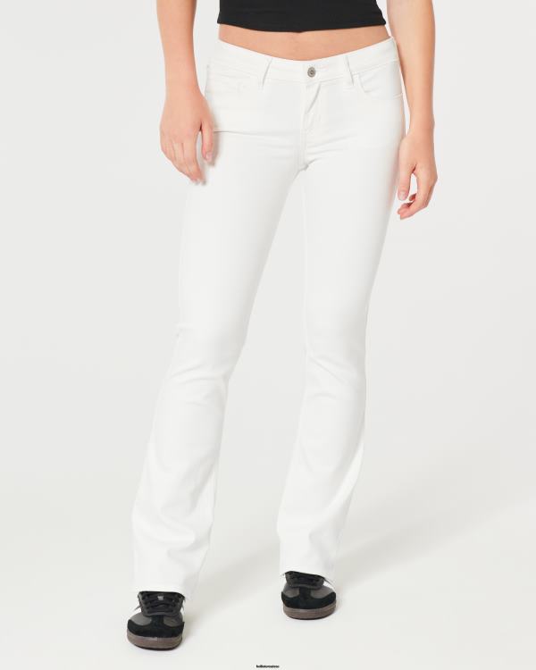 jean bootcut blanc taille basse femmes blanc Hollister bas RRRJX629