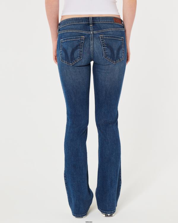 jean bootcut taille basse délavé foncé femmes botte de lavage sombre Hollister bas RRRJX504