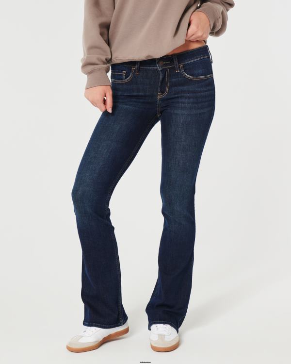 jean bootcut taille basse délavé foncé femmes lavage foncé Hollister bas RRRJX533