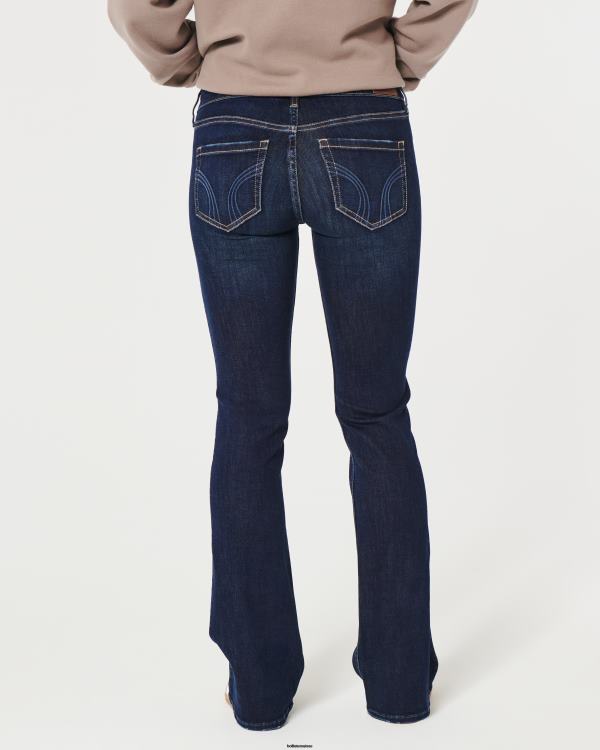 jean bootcut taille basse délavé foncé femmes lavage foncé Hollister bas RRRJX533