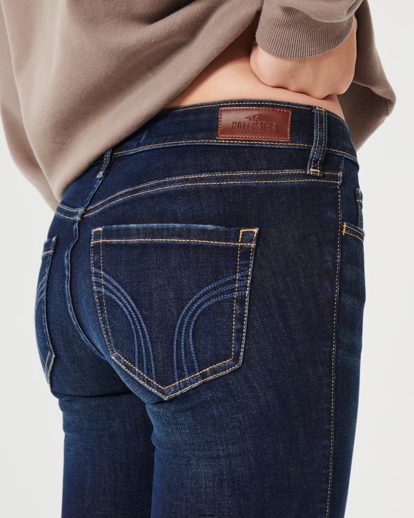 jean bootcut taille basse délavé foncé femmes lavage foncé Hollister bas RRRJX533