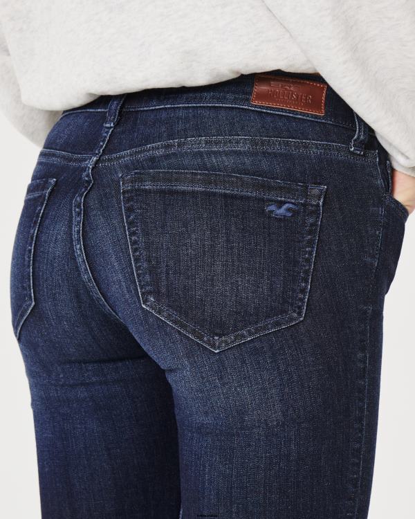 jean bootcut taille basse délavé foncé femmes lavage foncé Hollister bas RRRJX594