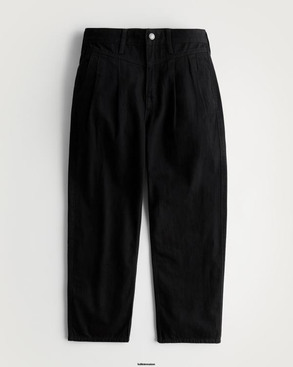 jean noir à taille haute femmes noir Hollister bas RRRJX706