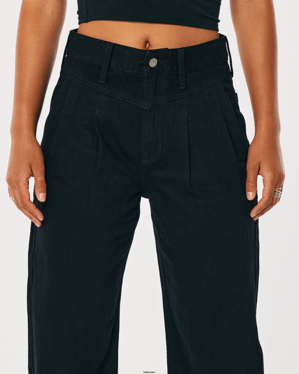 jean noir à taille haute femmes noir Hollister bas RRRJX706