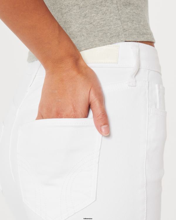 jean super skinny blanc taille haute femmes blanc Hollister bas RRRJX606