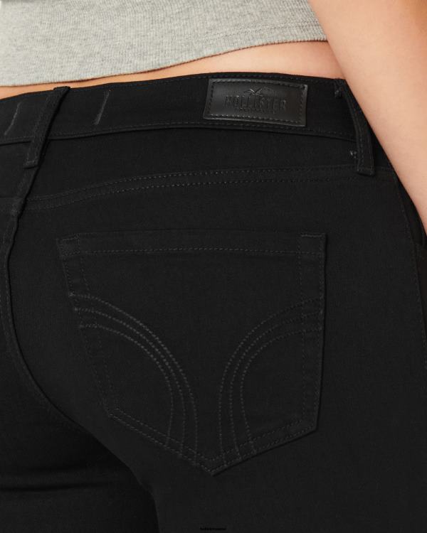 jean super skinny noir taille basse femmes noir Hollister bas RRRJX692