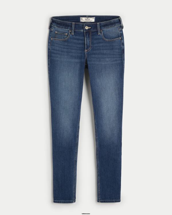 jean super skinny taille basse délavé foncé femmes délavé foncé Hollister bas RRRJX609