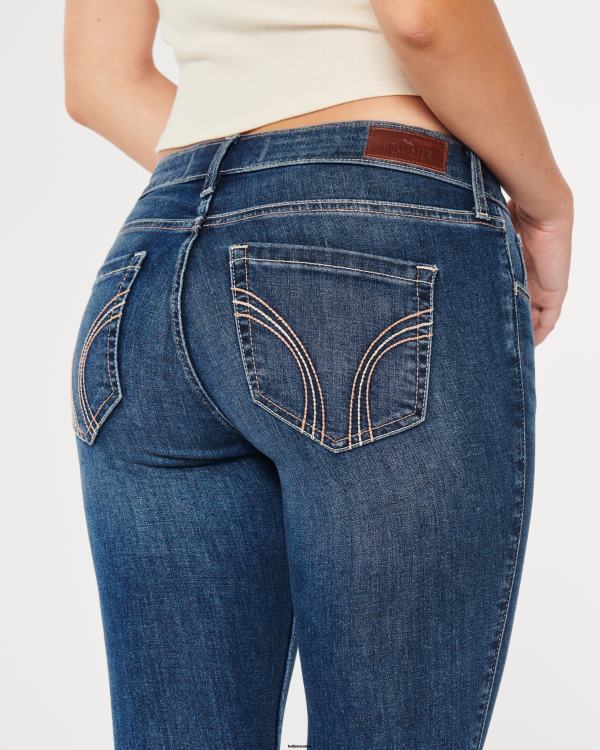 jean super skinny taille basse délavé foncé femmes délavé foncé Hollister bas RRRJX609