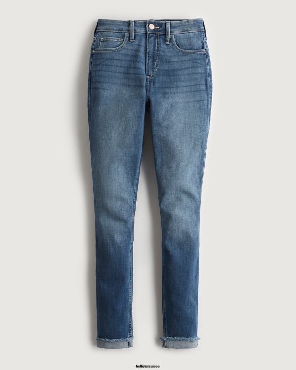 jean super skinny taille haute à délavage moyen femmes moyen Hollister bas RRRJX576