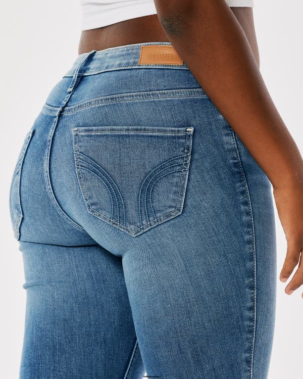 jean super skinny taille mi-haute curvy délavé moyen femmes lavage moyen Hollister bas RRRJX750