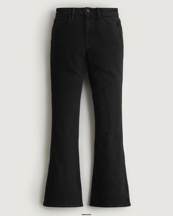 jean évasé stretch vintage noir à taille haute femmes noir Hollister bas RRRJX636