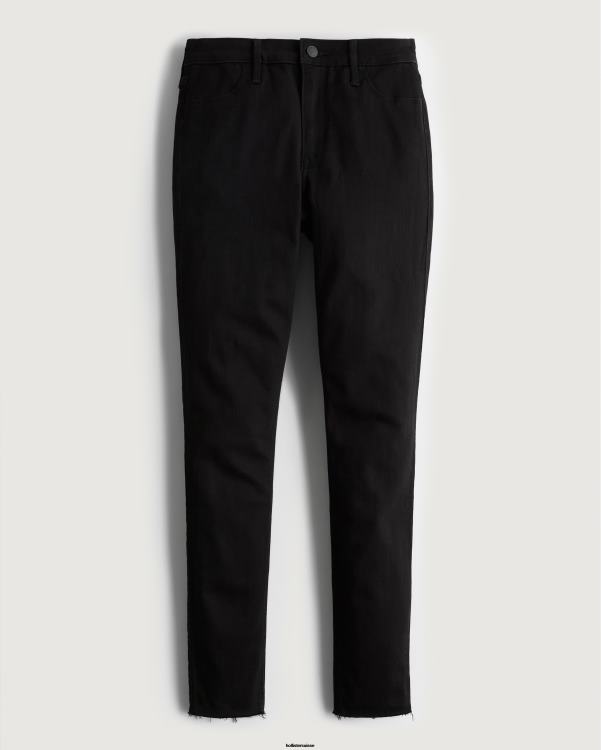 legging en jean noir à taille haute femmes noir Hollister bas RRRJX554