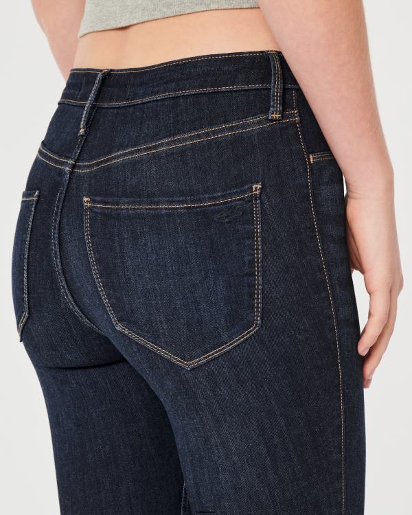 legging taille haute en jean délavé foncé femmes lavage foncé Hollister bas RRRJX522