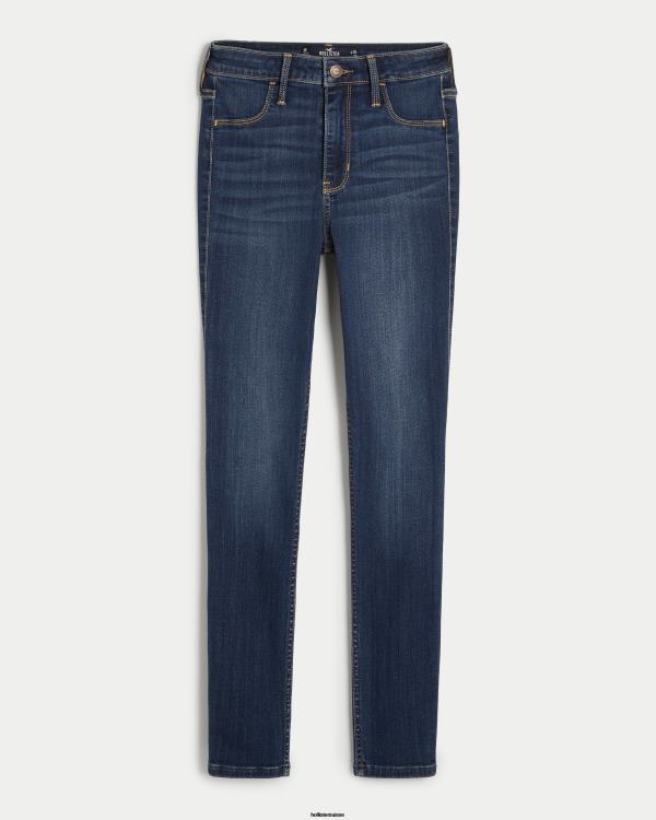 legging taille haute en jean délavé moyen femmes moyen délavé Hollister bas RRRJX537