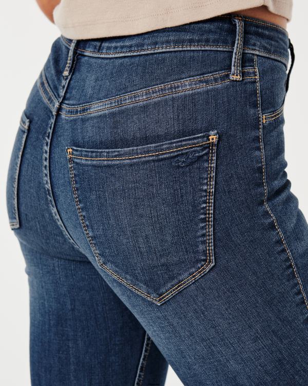 legging taille haute en jean délavé moyen femmes moyen délavé Hollister bas RRRJX537
