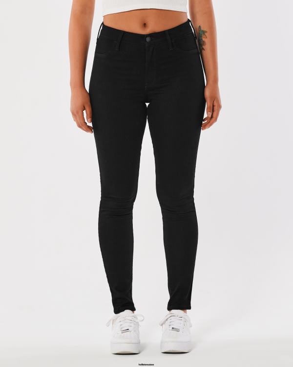 legging taille haute en jean noir femmes noir Hollister bas RRRJX553