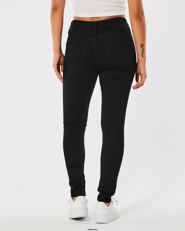 legging taille haute en jean noir femmes noir Hollister bas RRRJX553