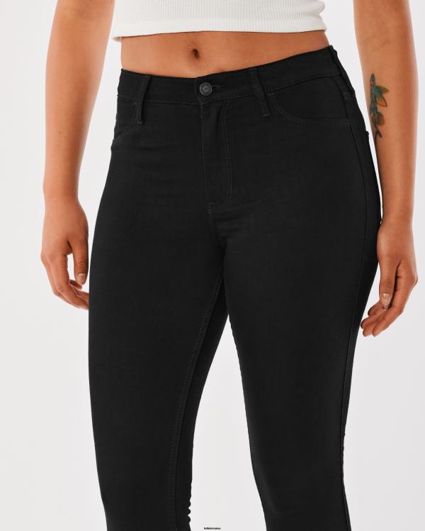 legging taille haute en jean noir femmes noir Hollister bas RRRJX553