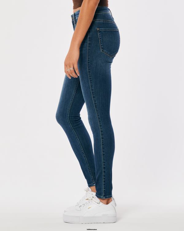 legging taille mi-haute en jean délavé foncé femmes lavage foncé Hollister bas RRRJX570