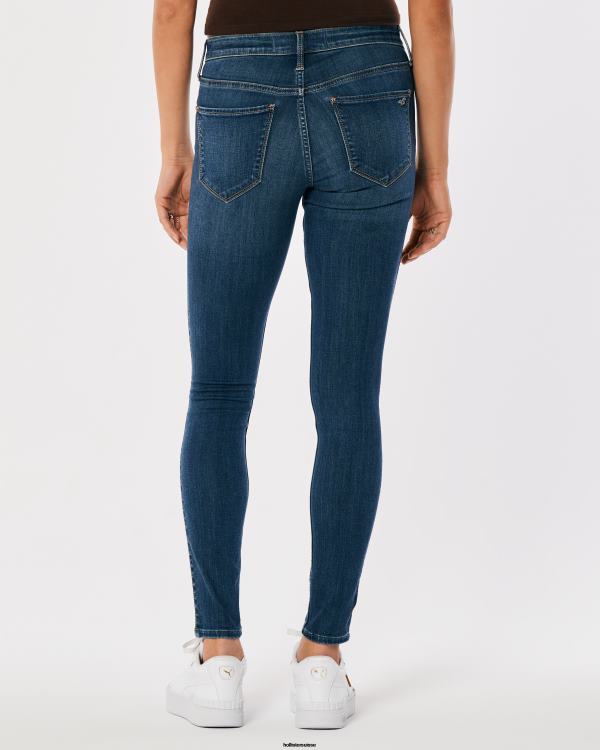legging taille mi-haute en jean délavé foncé femmes lavage foncé Hollister bas RRRJX570