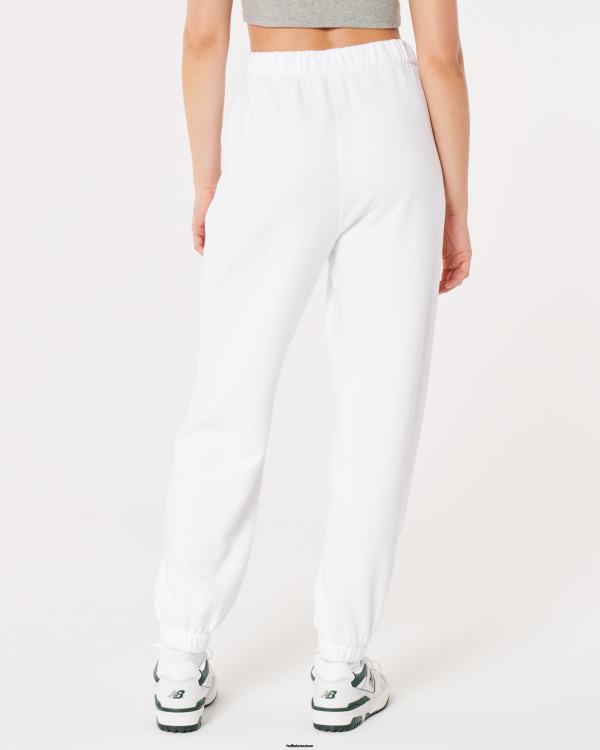 feel good - pantalon de jogging papa en polaire à taille réglable femmes blanc Hollister bas RRRJX661
