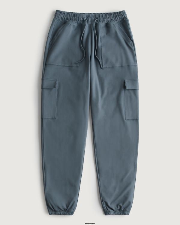 gilly hicks - pantalon de jogging cargo taille haute Active Recharge femmes bleu gris Hollister bas RRRJX657