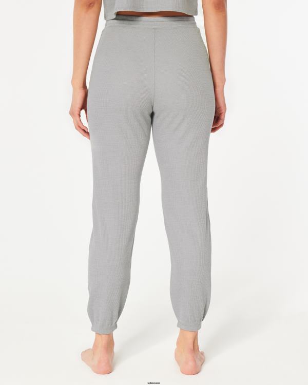 gilly hicks - pantalon de jogging confortable à micro gaufres femmes gris clair Hollister bas RRRJX782