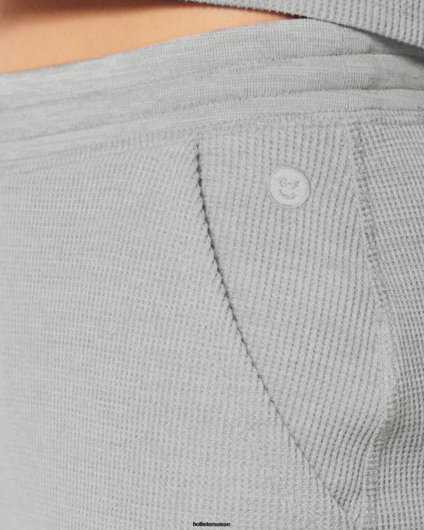 gilly hicks - pantalon de jogging confortable à micro gaufres femmes gris clair Hollister bas RRRJX782