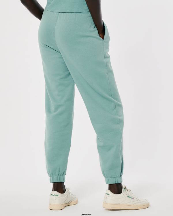 pantalon de jogging papa en molleton à taille ajustable femmes vert Hollister bas RRRJX757