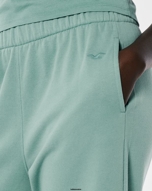 pantalon de jogging papa en molleton à taille ajustable femmes vert Hollister bas RRRJX757