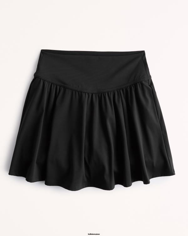 gilly hicks active energize jupe-short flottante à taille ultra haute femmes noir Hollister bas RRRJX542