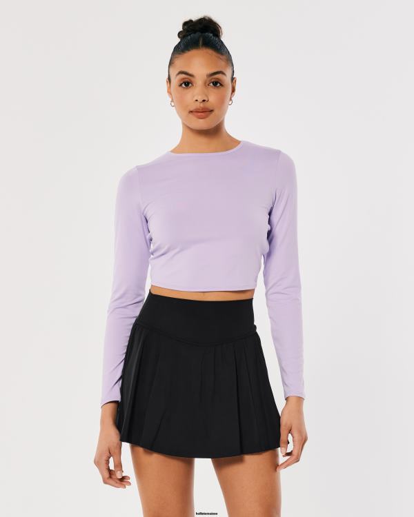 gilly hicks active energize jupe-short flottante à taille ultra haute femmes noir Hollister bas RRRJX542