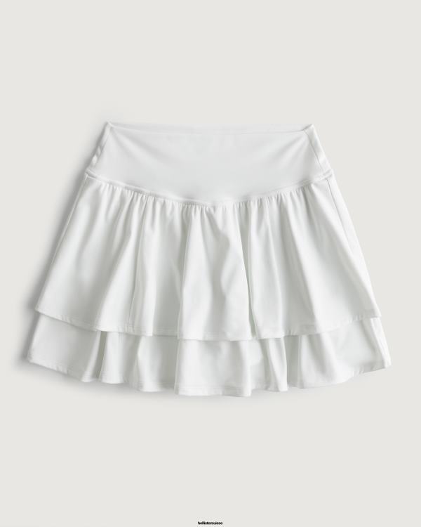 gilly hicks active energize jupe-short étagée à taille ultra haute femmes blanc Hollister bas RRRJX627