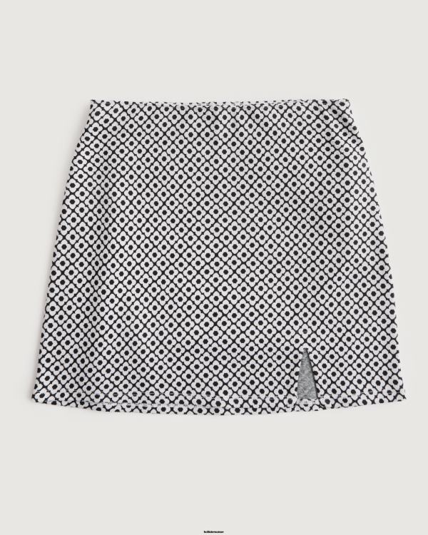 minijupe imprimée taille ultra haute femmes motif noir Hollister bas RRRJX770