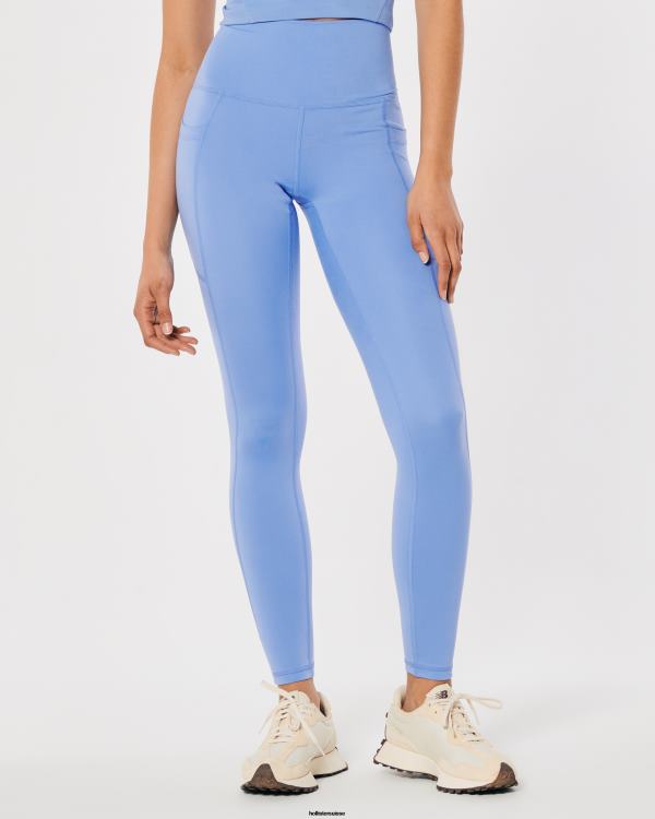 gilly hicks active recharge 7/8 legging taille haute avec poche femmes bleu Hollister bas RRRJX748