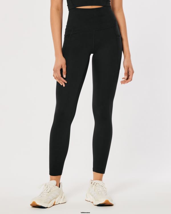 gilly hicks active recharge 7/8 legging taille haute avec poche femmes noir Hollister bas RRRJX634