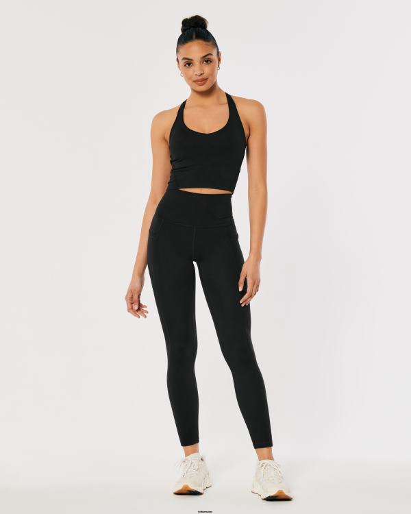 gilly hicks active recharge 7/8 legging taille haute avec poche femmes noir Hollister bas RRRJX634