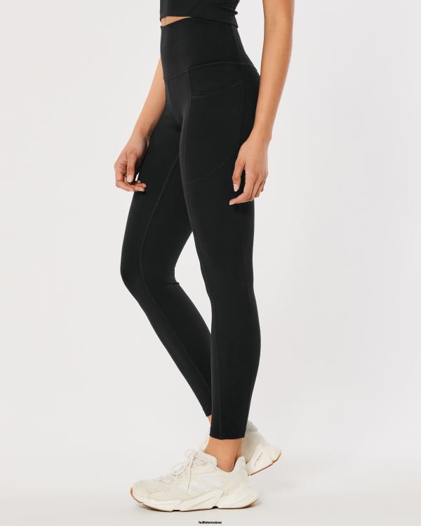gilly hicks active recharge 7/8 legging taille haute avec poche femmes noir Hollister bas RRRJX634