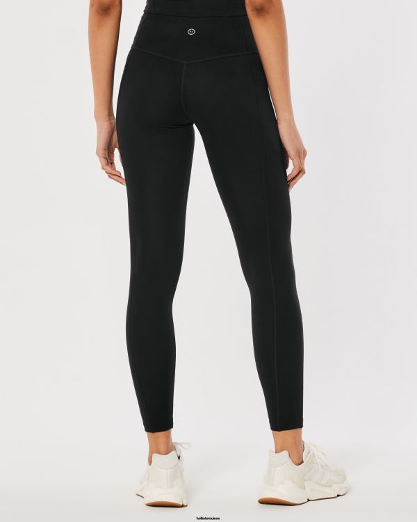 gilly hicks active recharge 7/8 legging taille haute avec poche femmes noir Hollister bas RRRJX634