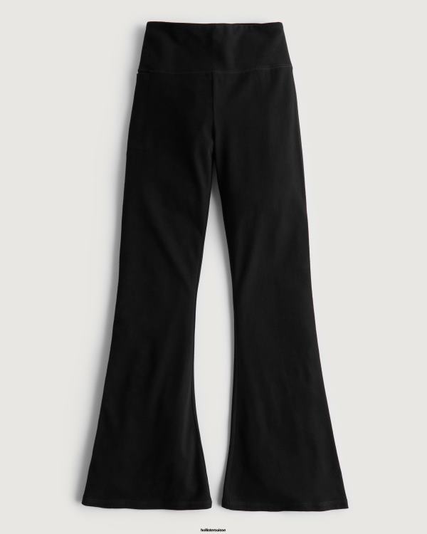 legging évasé femmes solide noir Hollister bas RRRJX526