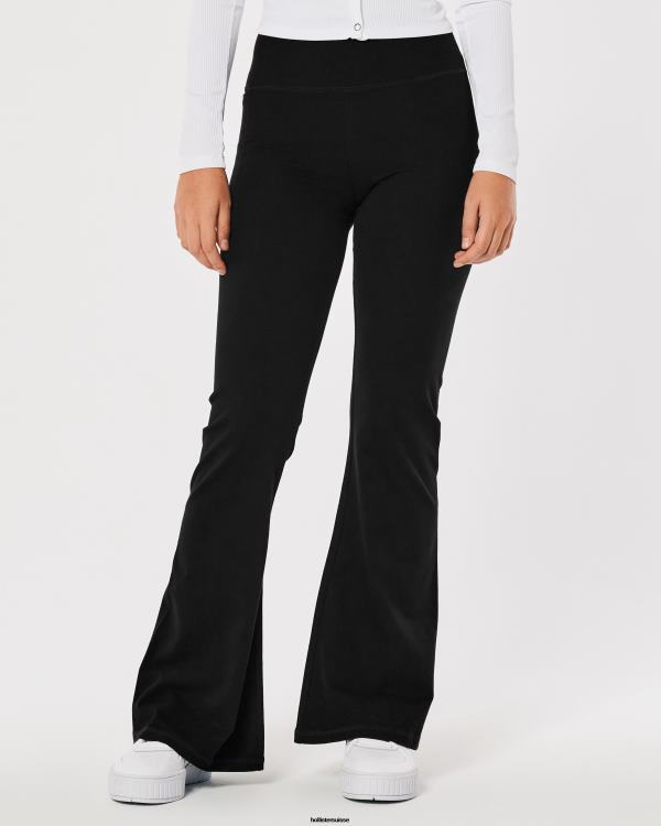 legging évasé femmes solide noir Hollister bas RRRJX526