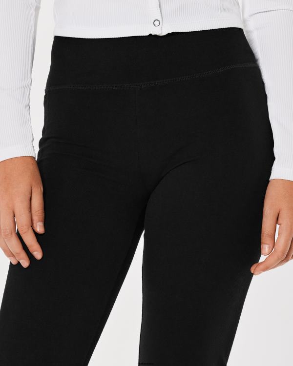 legging évasé femmes solide noir Hollister bas RRRJX526